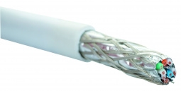 Кабель Slim Line кат. 6A, S/FTP, 500 МГц, 4 пары, нг(A)-HF, внутр, белый, 500 м