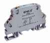ONKA 611ERDM; Клеммник пружинный быстрозажимной (Push in) преобразует 24В AC в 24В DC и отображает величину напряжения посредством светодиода. 2,5мм.кв. (серый)